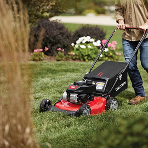 Craftsman M105 140cc 21-Inch 3-in-1 Gas Powered Push Lawn Mower with Bagger, Liberty Red