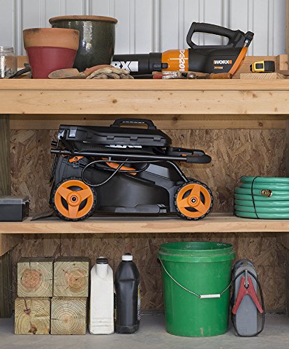 Worx 40V 14' Cordless Lawn Mower for Small Yards, 2-in-1 Battery Lawn Mower Cuts Quietly, Compact & Lightweight Lawn Mower with 6-Position Height Adjustment WG779 – 2 Batteries & Charger Included