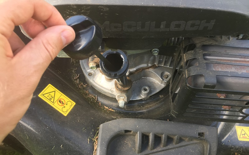 Check if you've put too much oil in your mower
