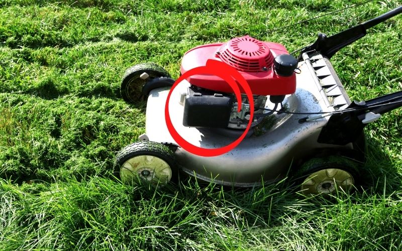 What happens if you tip the lawn mower the wrong way