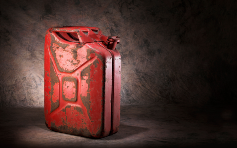 gas stored in jerry can