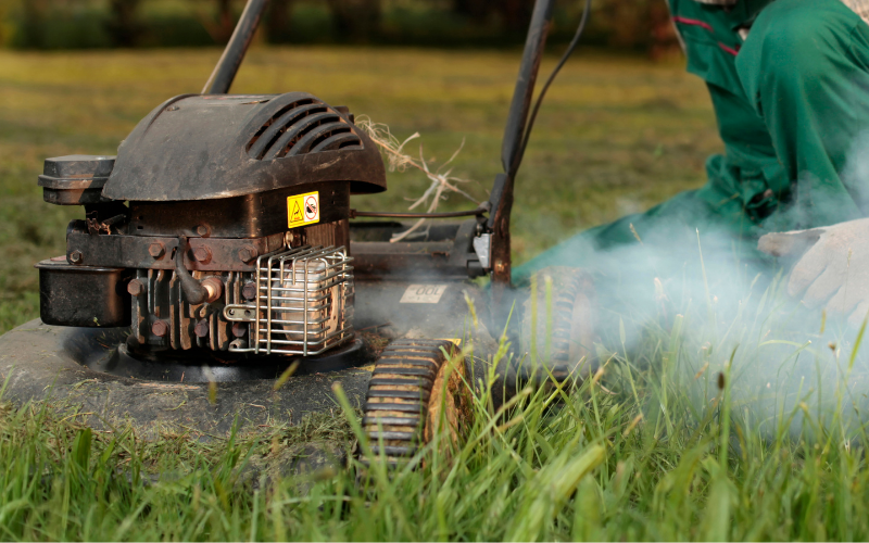 Lawn Mower Blowing White or Blue Smoke